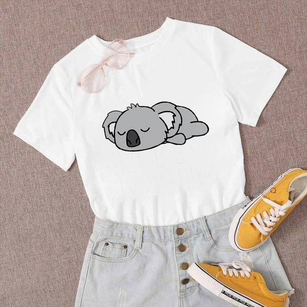 

arrivals woman minimalism sleepy men t shirts koala printed comfortable short sleeve aesthetic hipster graphic summer top, White;black
