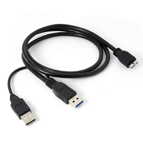 

audio cables & connectors a double micro usb b 3.0 y-cable move hard drive cable black