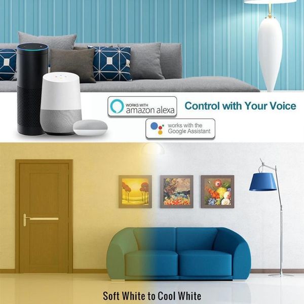 

hubs wifi led bulb e14 rgb+cw+ww candle light tuya work life control with lamp app siri assistant home alexa l w1v5