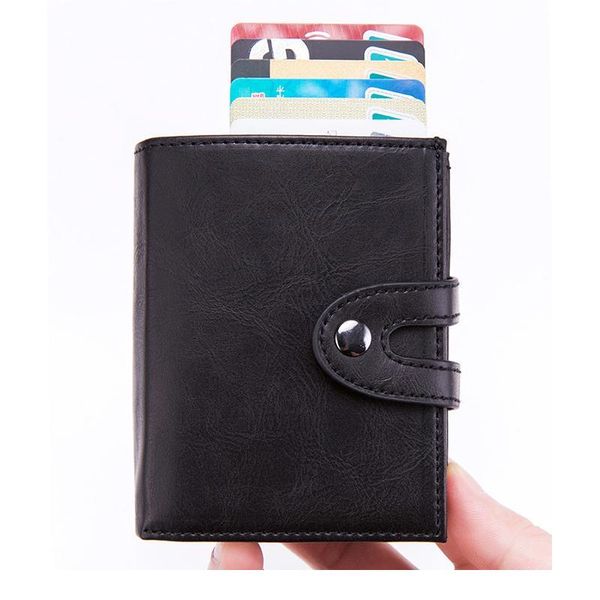 

bycobecy 2020 business men's credit card box matic business card holder rfid wallet anti-magnetic anti-theft c qylvlq
