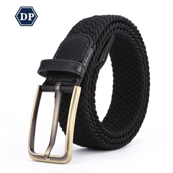 

durable fashion the felt korean fashion women's canvas belt men's elastic student leisure knitting pin buckle, Black;brown