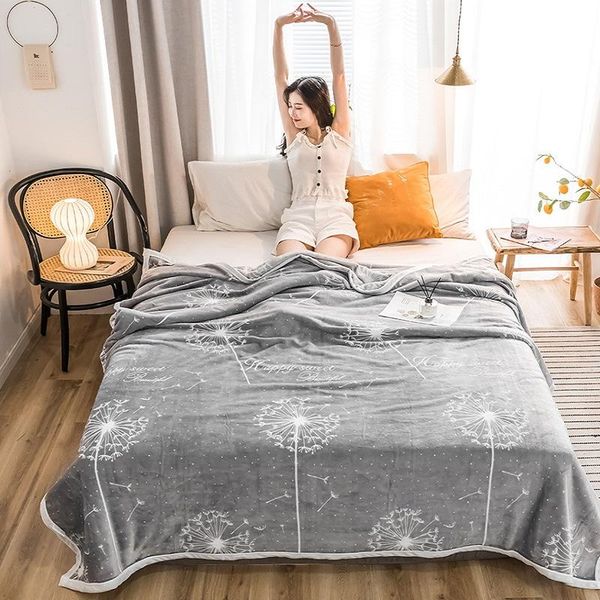 

blankets bedspread blanket 200x230cm high density super soft flannel to on for the sofa/bed/car portable plaids