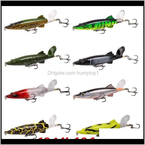 

8pcs/lot 8 colors mixed 13cm 16g popper plastic hard baits & lures fishing hooks 6# blood slot hook pesca fishing tackle accessories x ajglc