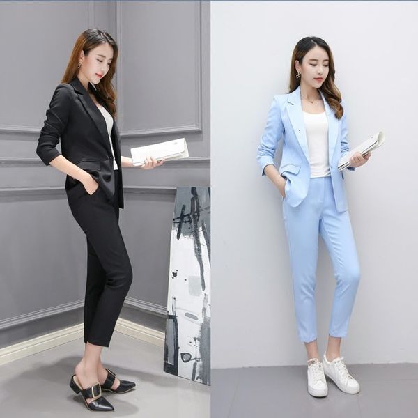 

2 ensemble the female tender career 2021 short jacket pants suit 7745, White