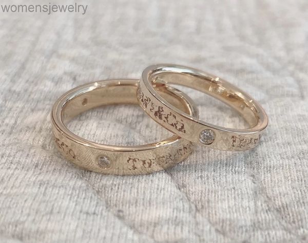

luxurys designers couple ring with clear lettering, fine workmanship, full personality, engagement jewelry box, gold and silver gifts g