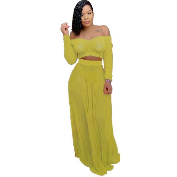 

two piece dress neon orange 2 outfits for women salsh neck long sleeve crop beach skirts see through matching set, White