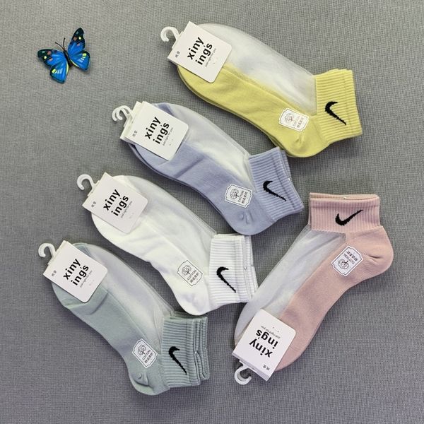 

summer fashion women's low waist sports brand thin cotton bottom silk socks, Black;white