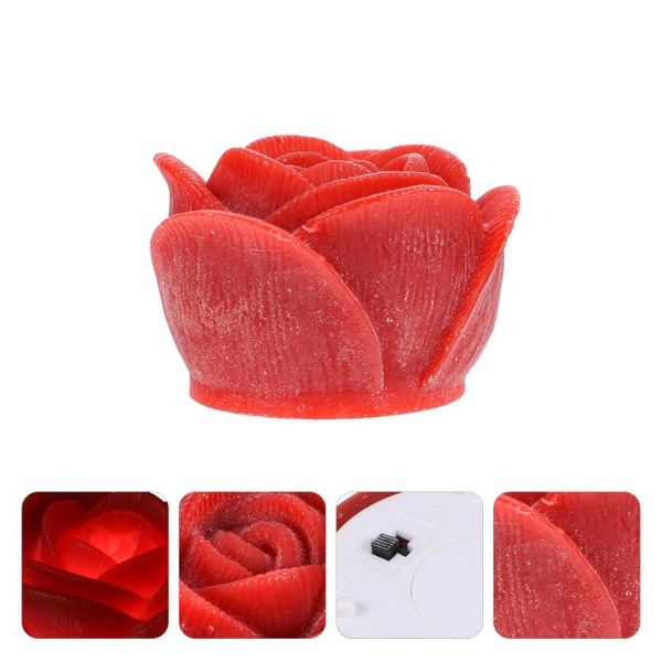 

romantic rose candle light flame-less light chic party decorative