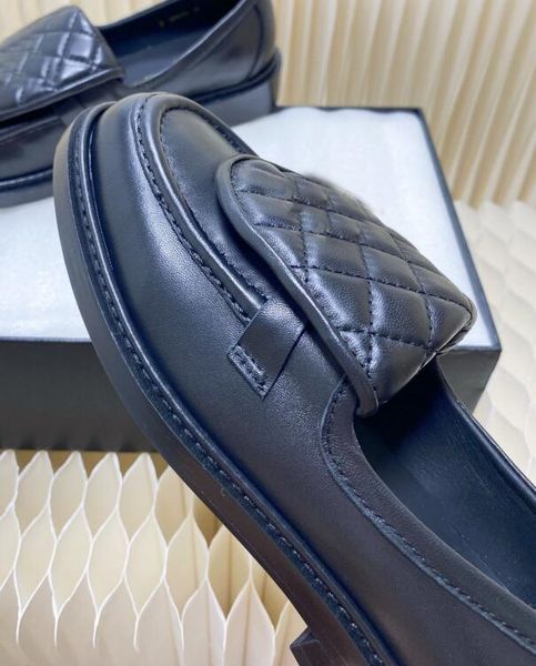 

loafers lambskin shoes luxury designer women leather outdoor shoe, Black