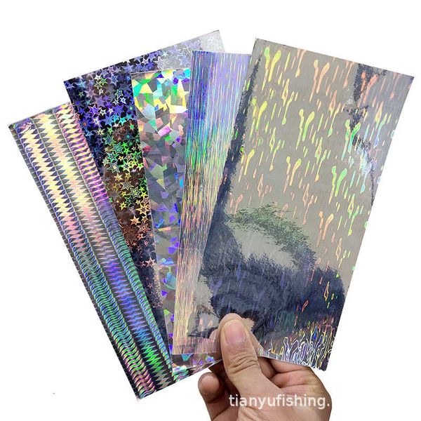 

geometric pattern bait laser 20x10cmdiy road sub sequin bionic decoy silver flash sticker