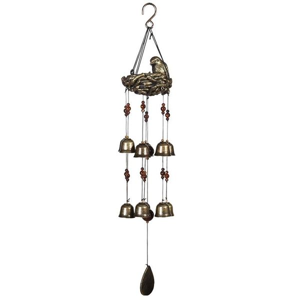 

birds nest wind chime bell window hanging garden ornament home decor