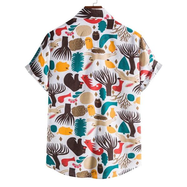 

men's casual shirts men's cotton linen turn-down collar male solid floral print short sleeves hawaiian shirt chemise homme g3, White;black