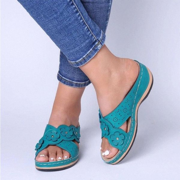 

summer women slippers rome retro three color casual shoes thick bottom wedge open toe sandals beach slip on slides female@3 i8r6#, Black