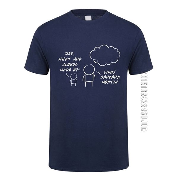 

linux servers mostly cloud t shirt summer men o neck cotton computer programmer tshirt funny man t-shirts 210714, White;black