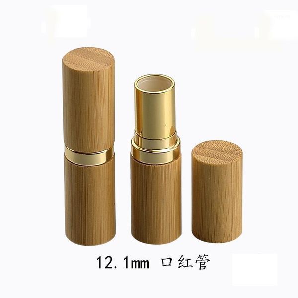 

storage bottles & jars 4g 12.1mm cosmetic bamboo lipstick lip refillable containers gold gloss tube makeup accessories lipbalm bottle