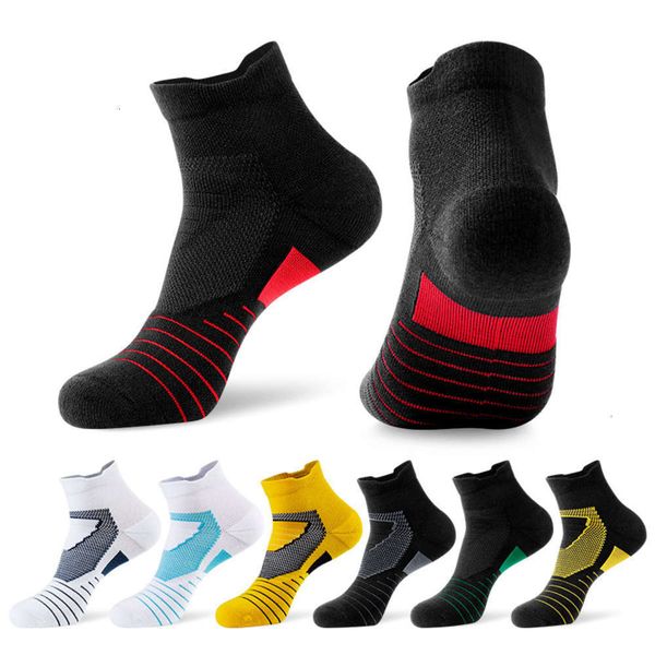 

elite basketball men's socks thickened boneless seam head bottom sweat absorption breathable outdoor running towel exercise, Black