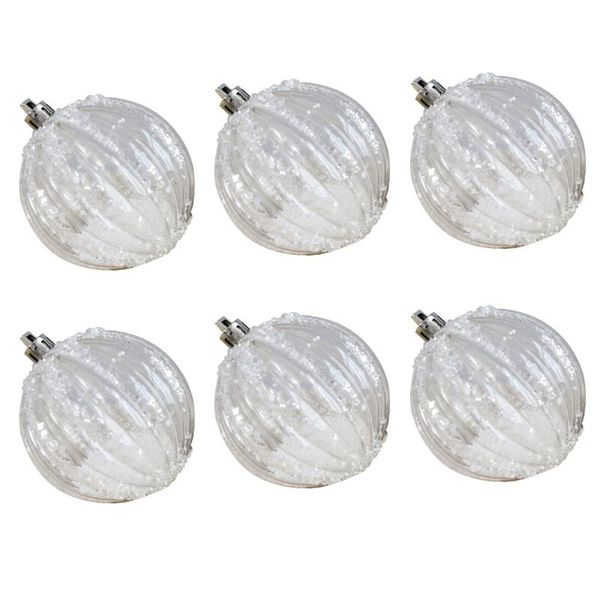 

party decoration 6pcs pumpkin shape glitter christmas tree hanging ornaments balls