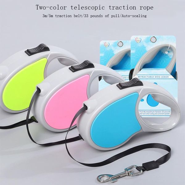 

high qulity dog leash automatic retractable 5m long for large dog extending puppy small pet durable traction rope lead belt