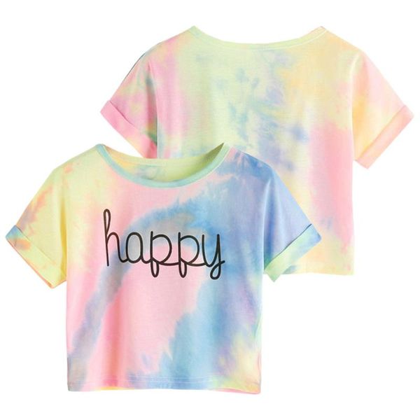 

women's t-shirt 2021 fashion letter print color loose short sleeve, White