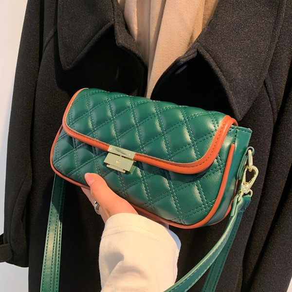 

evening bags green pu leather crossbody shoulder for women 2021 hit winter small =lady trending designer handbags and purses