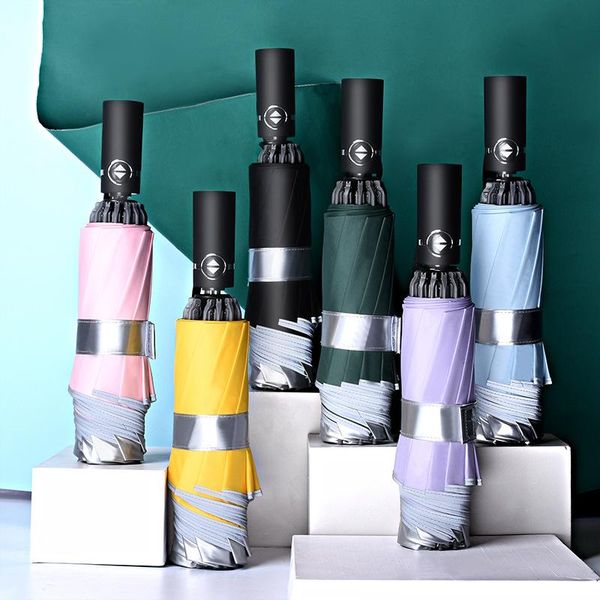 

umbrellas sunny rain reverse umbrella sunscreen semi-automatic folding sun