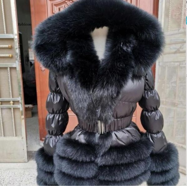 

women's down & parkas women parka fashion autumn winter warm jackets fur collar coats long hoodies office lady cotton plus size, Black