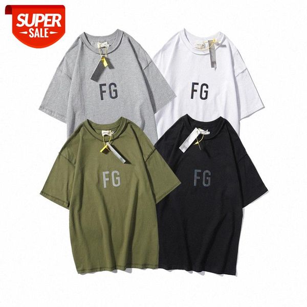

fear of god double line fog loose eentials hip-hop style fg reflective men and women short-sleeved t-shirt #yx4q, White;black