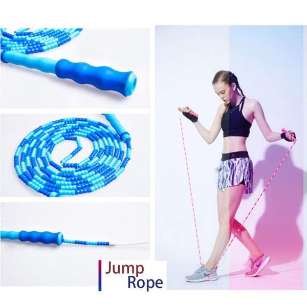 

soft tpu beads and durable nylon rope material jumping rope cable 9inches skipping for children teenagers adults and elders