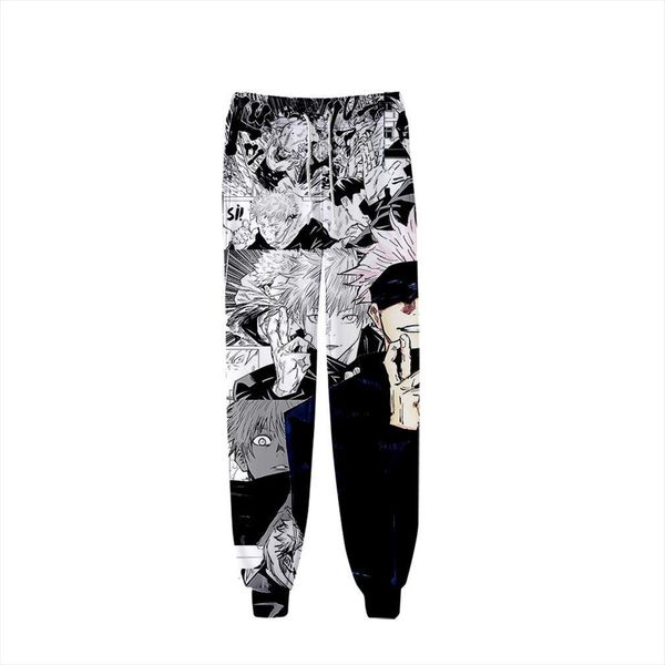 

personality anime jujutsu kaisen trousers women pant 3d fashion jogger streetwear long pants harajuku sweatpants, Black