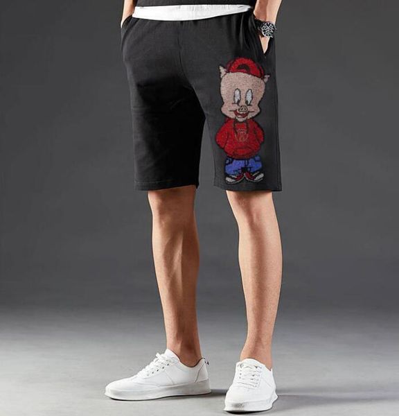 

men's shorts autumn men short pants hip hop harem 2021 male trousers mens solid drill rhinestones fit, White;black