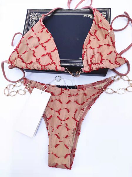 

designer maternity intimates summer two-pieces bikini for ladies swimsuit with letters perspective swimwear women bathing suits, White