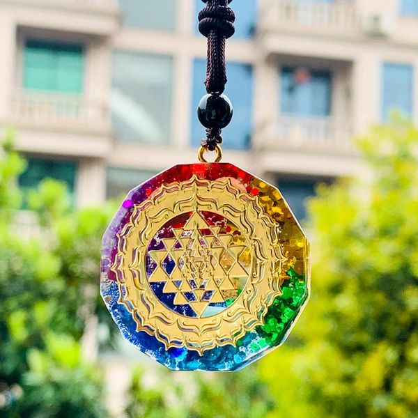 

decorative objects & figurines luminous rainbow ogan car pendant generator energy accumulator emf protection orgonite love gift healing room