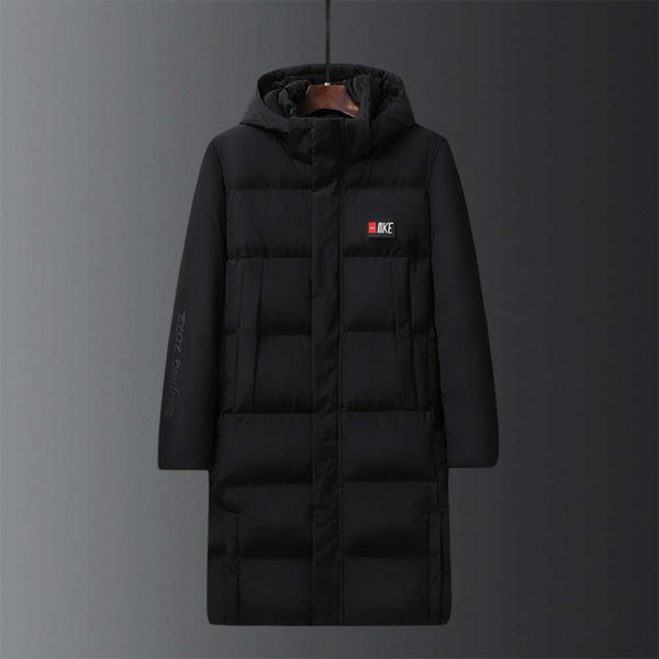 

cotton padded jacket men's winter coat trend medium length down cotton padded jacketwinter, Black