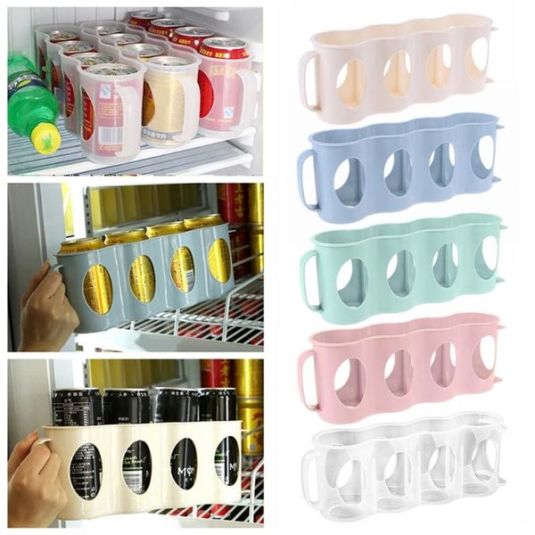 

storage bottles & jars portable can organizer beer refrigerator refrigerated rack 4-compartment er e