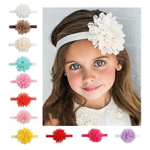 Laço branco arco de cristal bebê menina headbands acessórios de cabelo elástico criança headwear recém-nascido penteado fotografia prop