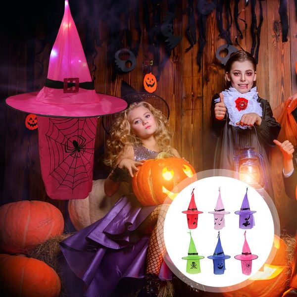 

party hats 6pcs luminous witch decorative pendants props (random color)