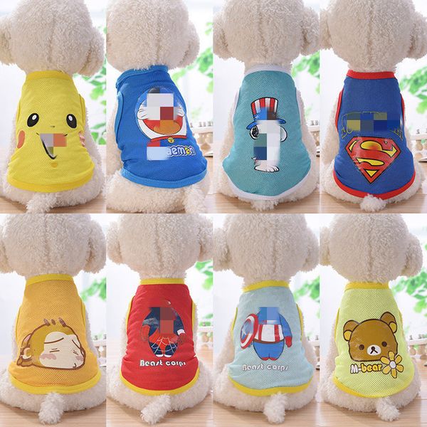 

pet tiger pet vt teddy sunscreen cloth little dog cartoon grid t-shirt summer
