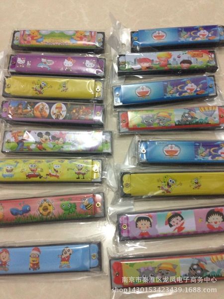 

double row 16 hole cartoon harmonica children's toy