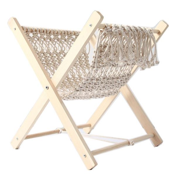 

bohemian wooden handmade macrame rope tapestry hanging wall shelf floating plant rack macrame stand home decor ornament