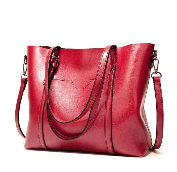 

hbp womens purses handbags oil wax leather large capacity tote bags casual women shoulder bag red