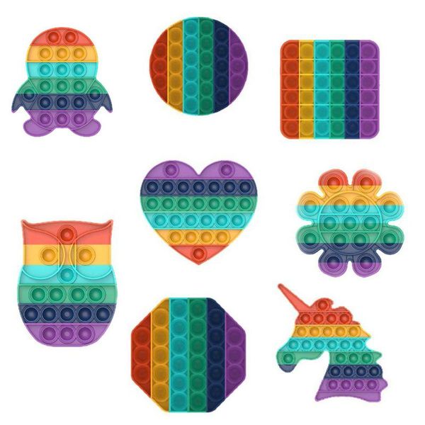 

push popit bubble sensory fidget toy autism squishy stress reliever toys kid unicorn pop it fidget toys dhl shipping