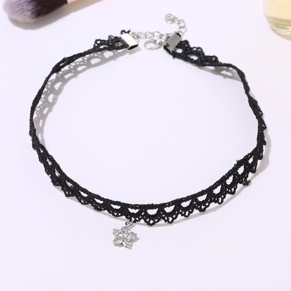 

pendant necklaces fym fashion 7 style bending tube velvet choker necklace layer torque black short leather charm collier femme, Silver