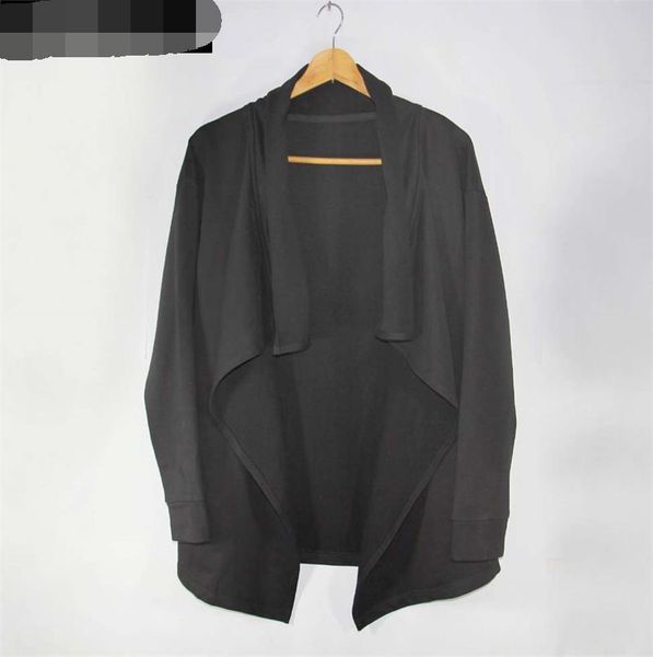 

men's trench coats sweater cape shawl tide loose neutral large medium long sleeved windbreaker sports cardigan coat, Tan;black