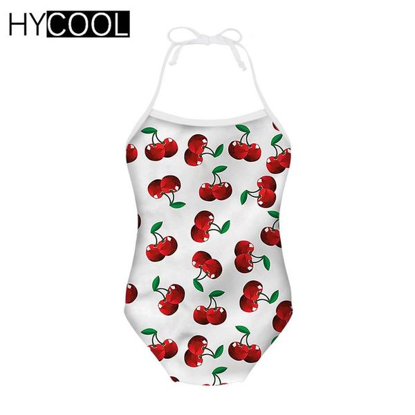 

one-piece suits hycool bathing suit kids funny cherry printing children swimsuit 2021 swimwear