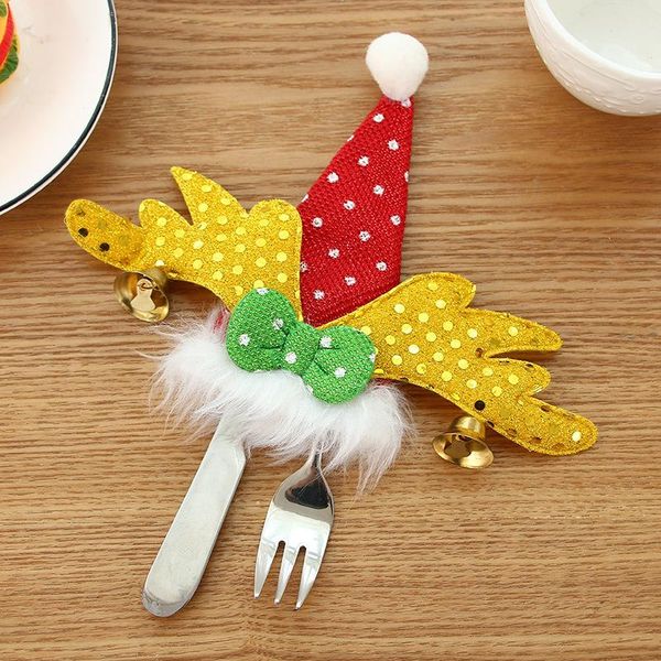 

christmas festival supplies forks red bag knife festivals wings modeling sleeve hat fork 9mg green wing cutlery cover 1 l1 knifes vmvle