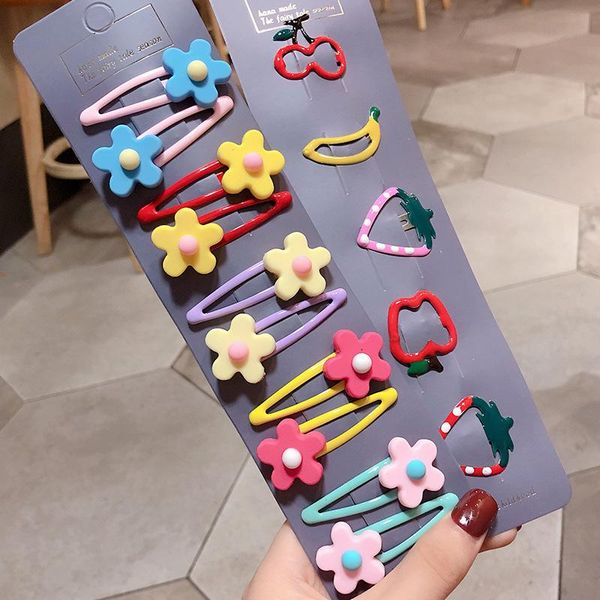 

hair accessories cute children's bb clip baby bangs lovely and sweet flowers with bright shapes, Slivery;white