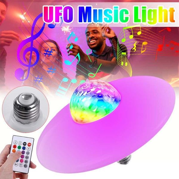 

smart home control 30w e27 ufo bluetooth crystal ball led bulb remote rgb light music multi-color dimmable bulbs
