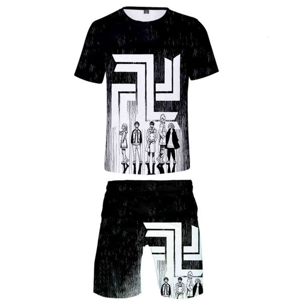 

men's tracksuits three d'anime cal vingers t-shirts beach shorts set of two pieces hip hop men will see boys suit casual fresh clo, Gray