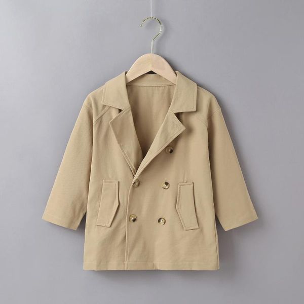 

coat boys mid-length windbreaker children's autumn open collar fashion jackets for and winter clothing, Blue;gray