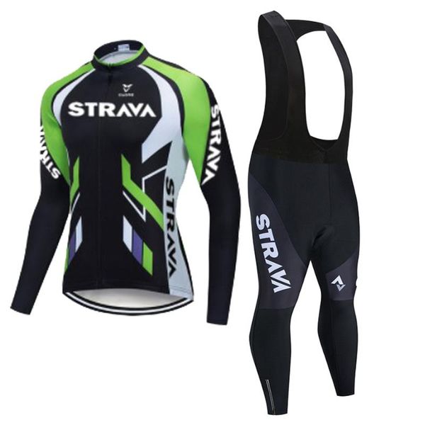 

racing sets 2021 autumn quick-dry strava long sleeve cycling jersey set mtb bike pants spring road bicycle clothing, Black;blue